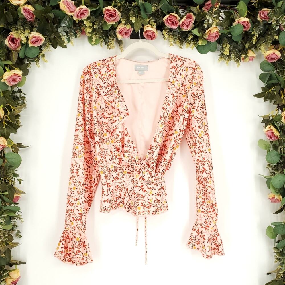 Finders Keepers Floral Wrap Front Blouse